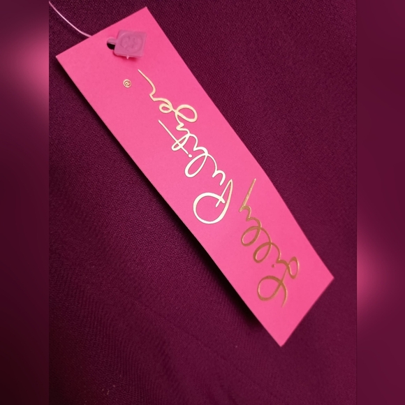 NWT LILLY PULITZER BORDEAUX ONE SHOULDER DRESS IN AMARENA CHERRY SIZE 12 $198 - Picture 9 of 11